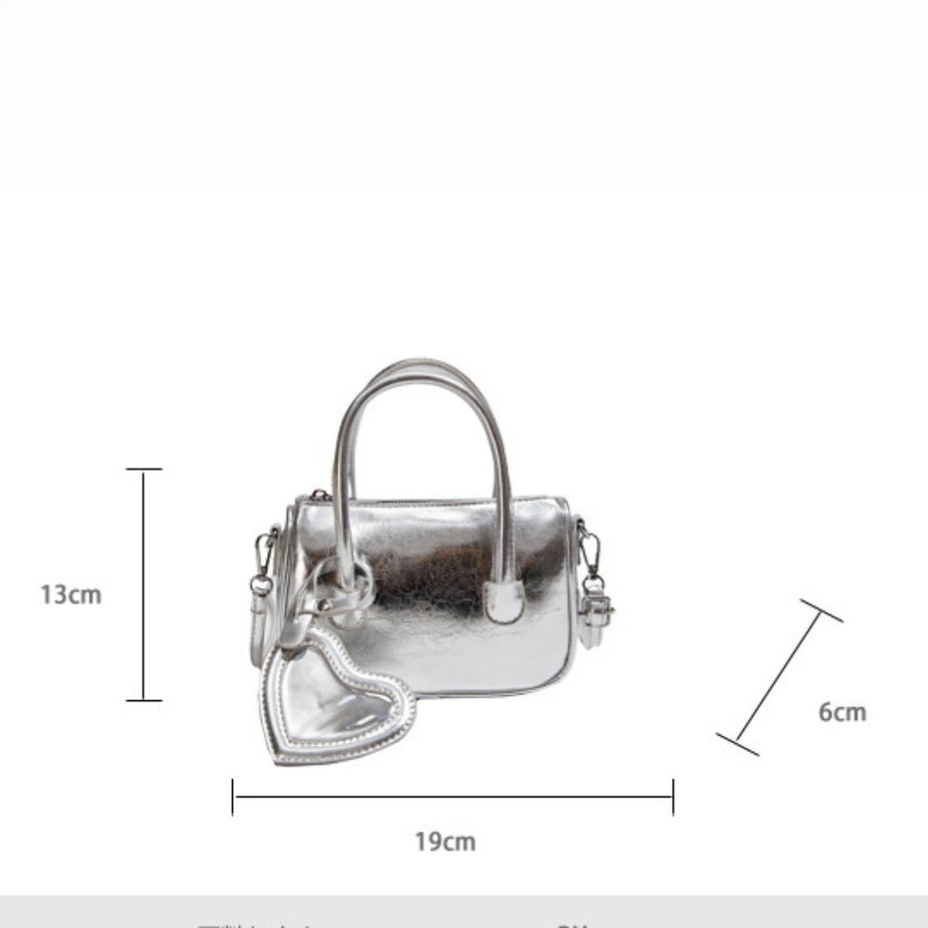 Mini Silver Tote Bag – Women's Crossbody Shoulder Purse