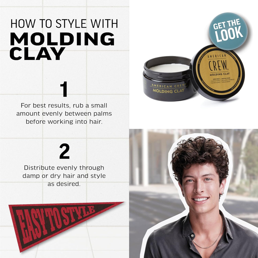 Men'S Molding Clay, Strong Hold & Medium Shine, 3 Oz