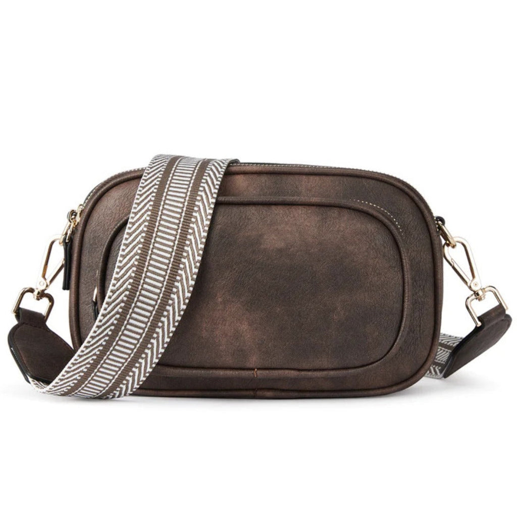 Embroidered Crossbody Bag – Vintage Ribbon Square Purse for Women