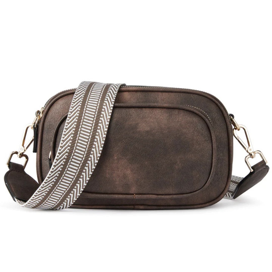 Embroidered Crossbody Bag – Vintage Ribbon Square Purse for Women