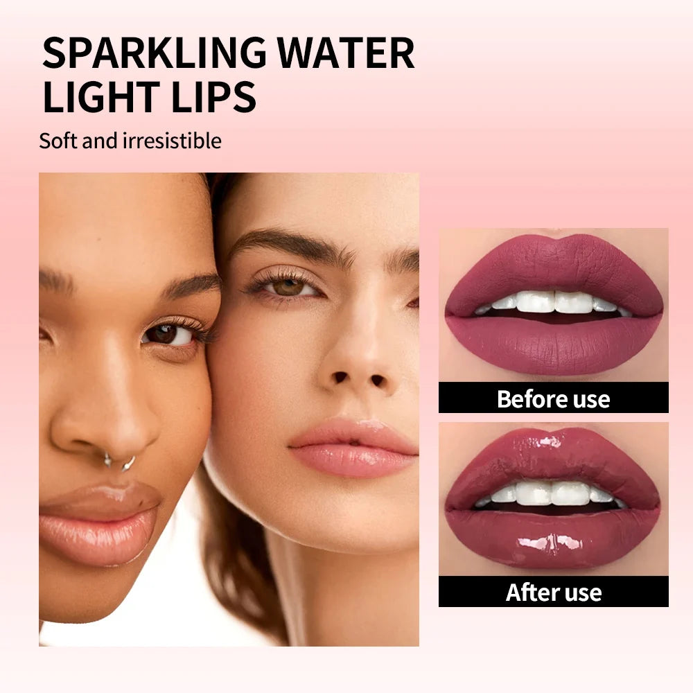 Fruit Flavor Glossy Lip Oil Natural Long Lasting Hydrating Plump Lip Gloss Moisturizing Shiny Watery Lip Tint