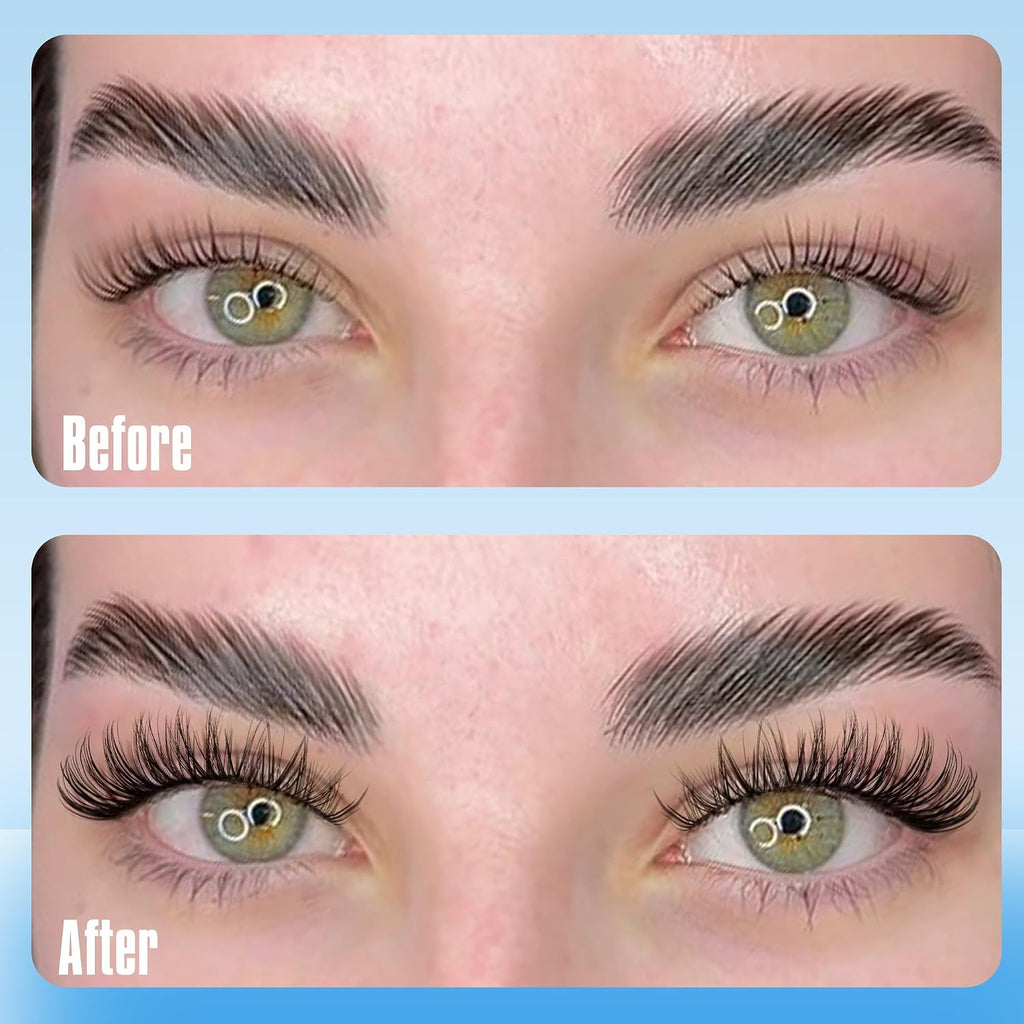 Wispy Lash Clusters Kit Natural Eyelash Extension Kit C Curl Lash Extension Kit Waterproof Individual Lashes Clusters DIY Cluster Eyelash Extensions Soft Eyelash Clusters Kit,Bond and Seal