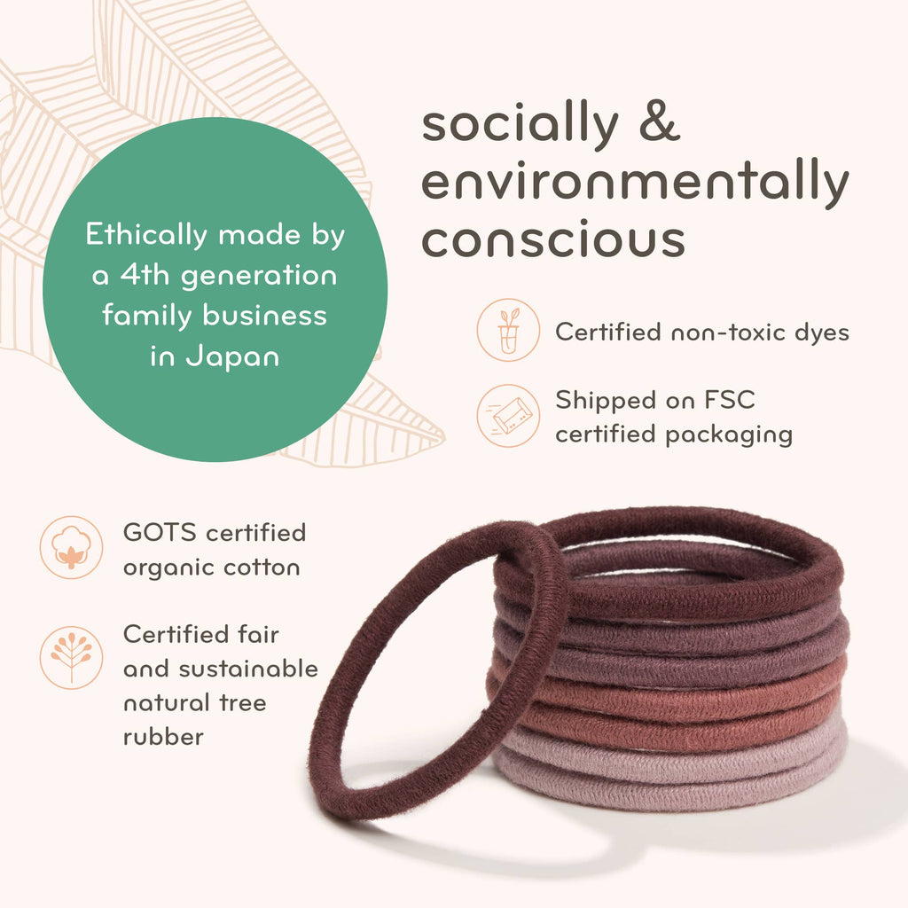 Plastic-free Round Hair Ties – Pastel Blooms 8-pack