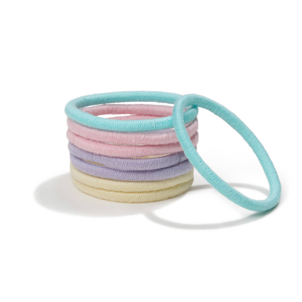 Plastic-free Round Hair Ties – Pastel Blooms 8-pack