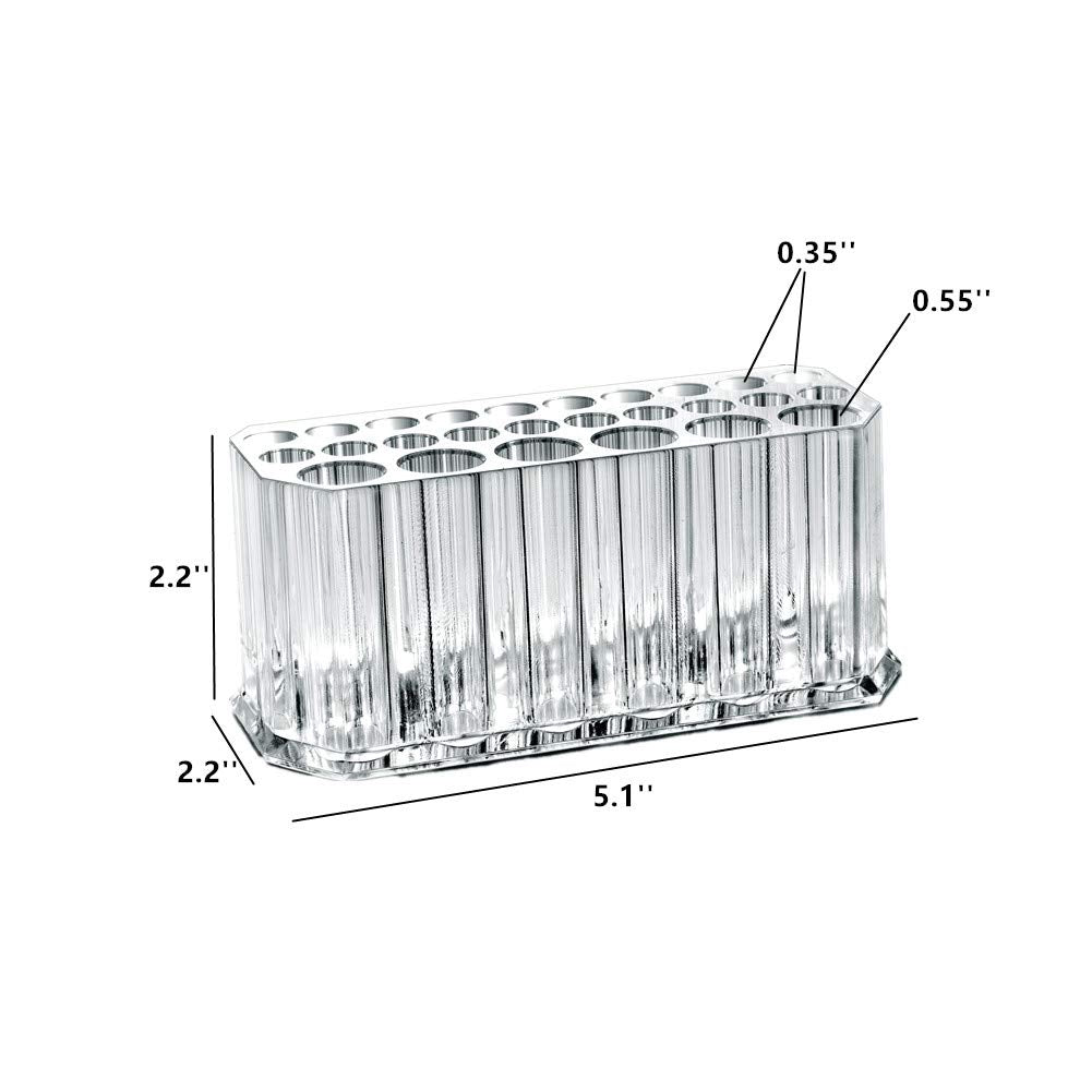 Clear Acrylic Makeup Eyeliner Lip Liner Holder Organizer, 26 Spaces