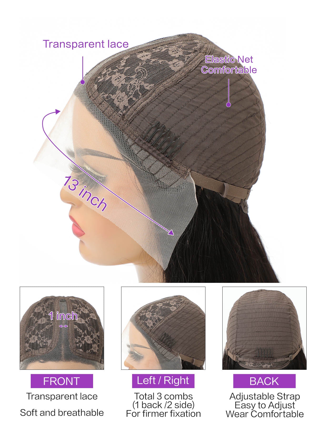 Front Lace Wig 100% Human Hair