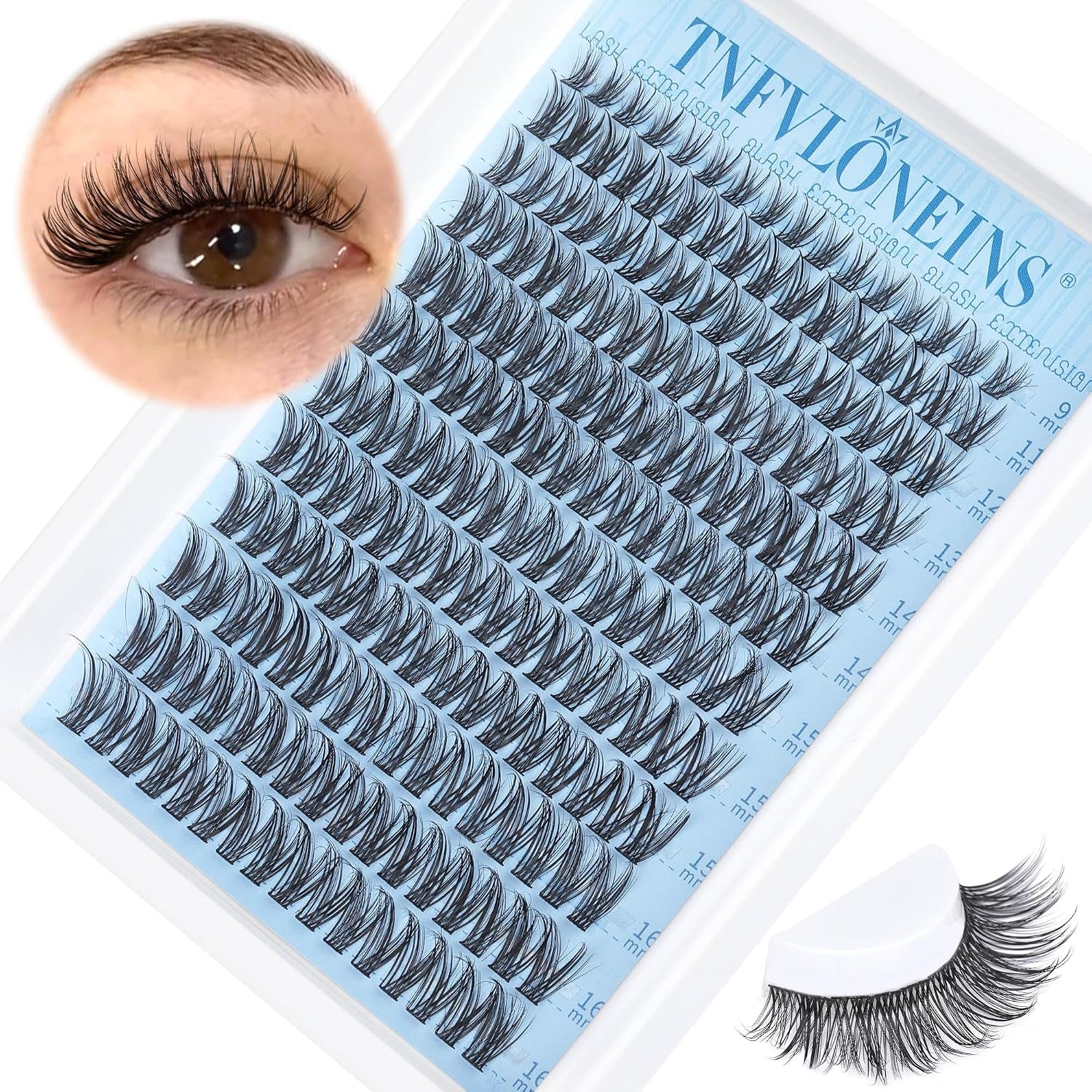 Wispy Lash Clusters Kit Natural Eyelash Extension Kit C Curl Lash Extension Kit Waterproof Individual Lashes Clusters DIY Cluster Eyelash Extensions Soft Eyelash Clusters Kit,Bond and Seal
