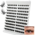 Natural Lash Clusters C Curl Mega Volume Cat Eye 8-16Mm Short Mink Lash Clusters DIY Eyelash Extensions Classic 120Pcs Individual Lashes Cluster Natural Look
