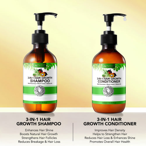 3-In-1 Hair Shampoo and Conditioner Set-Natural Formulas Cleansing & Nourishing Scalp Shampoo & Conditioner-All Hair Types-Set of 2