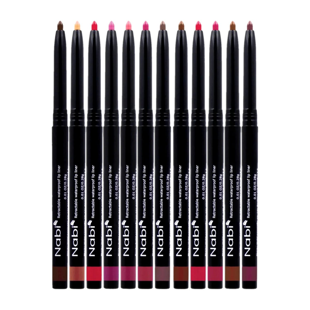 12 Colors Retractable Waterproof Lip Liner Set, Roll It up Auto Lip Liner Pencil, Long Lasting Fade Resistant