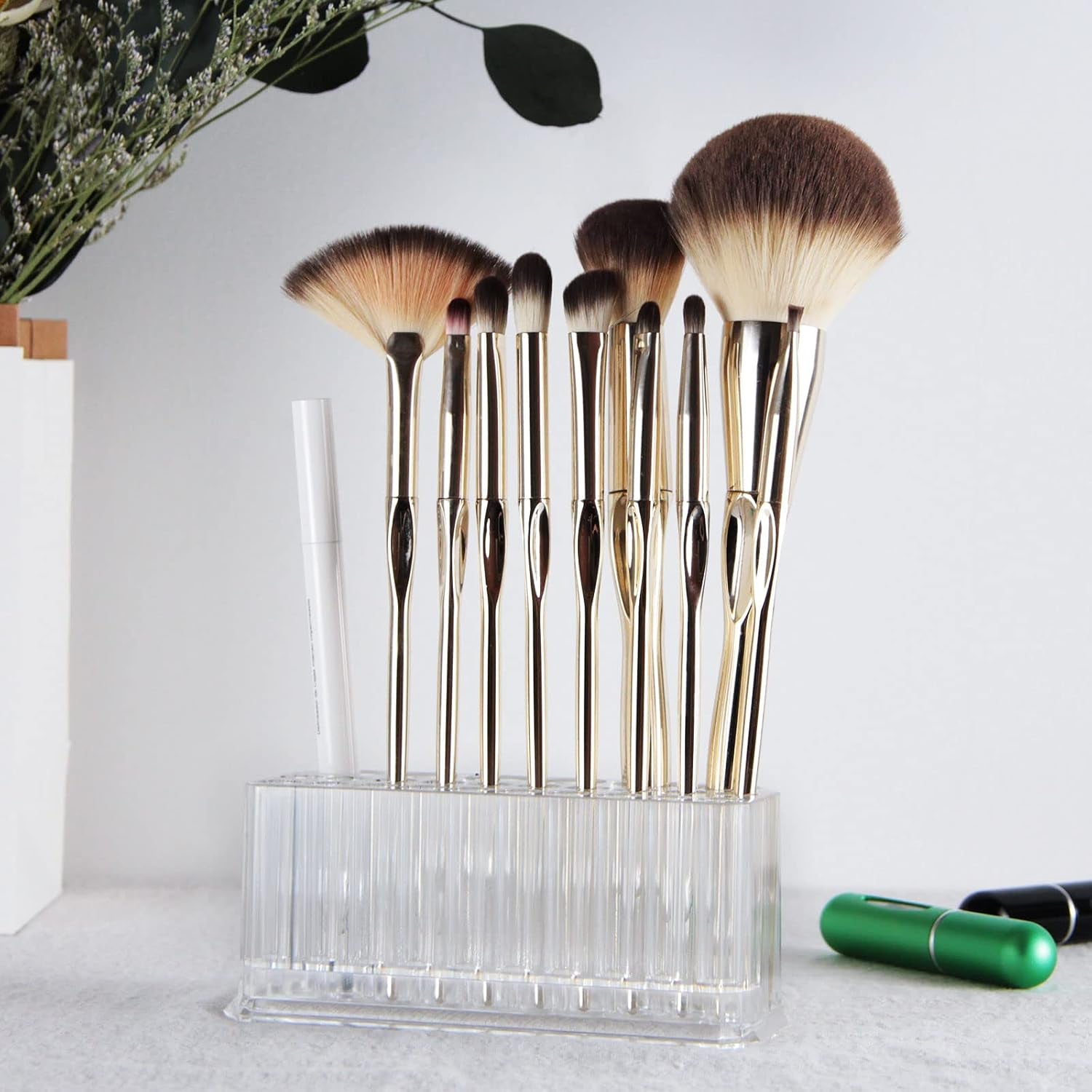 Clear Acrylic Makeup Eyeliner Lip Liner Holder Organizer, 26 Spaces