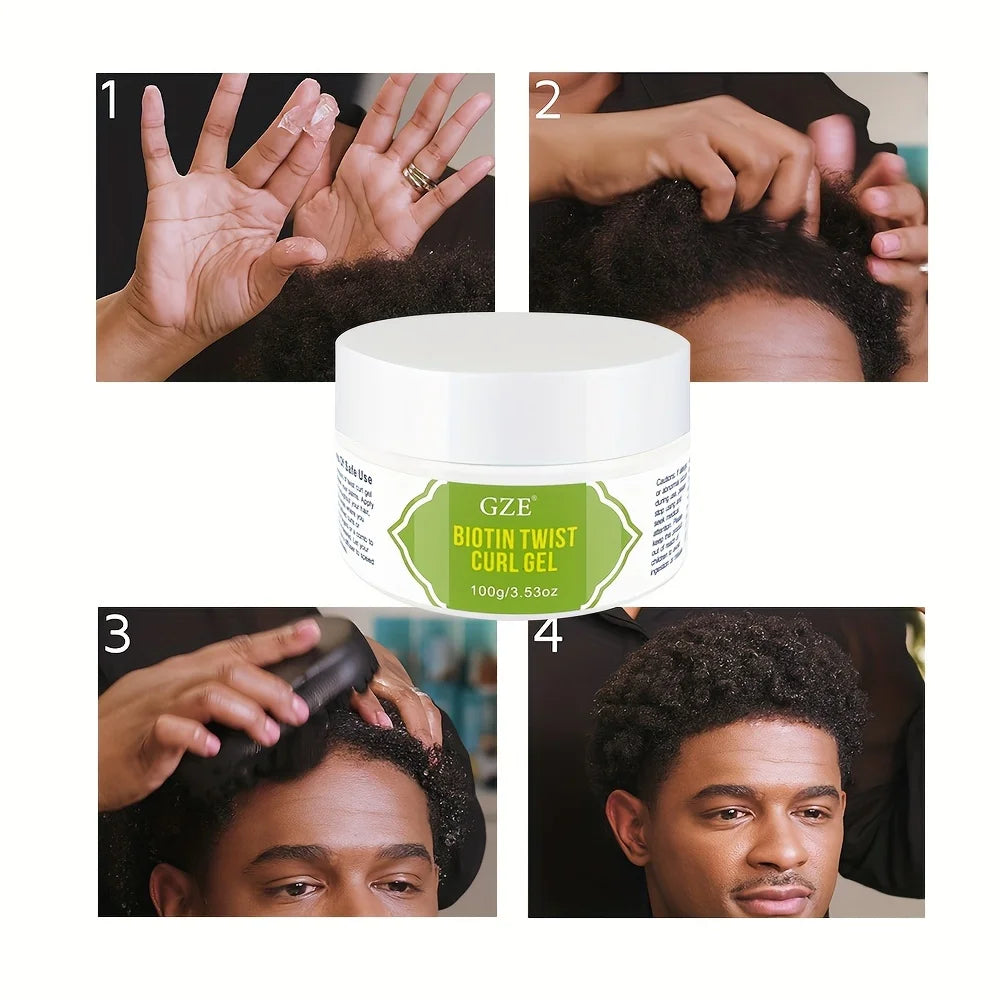 Biotin Twist Curl Gel Hair Growth - Hydrating Styling Gel with Biotin for Stronger, Healthier Hair - Defines Curls