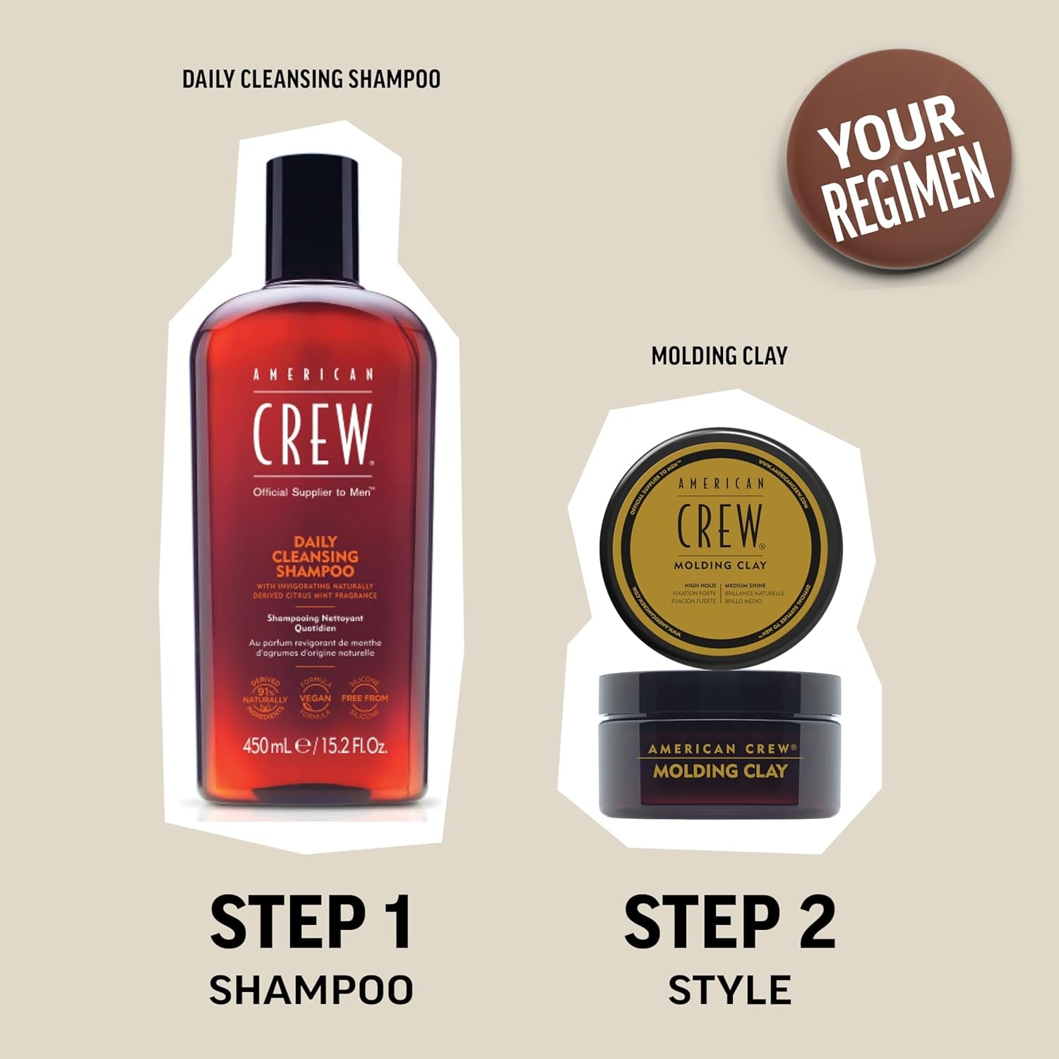 Men'S Molding Clay, Strong Hold & Medium Shine, 3 Oz