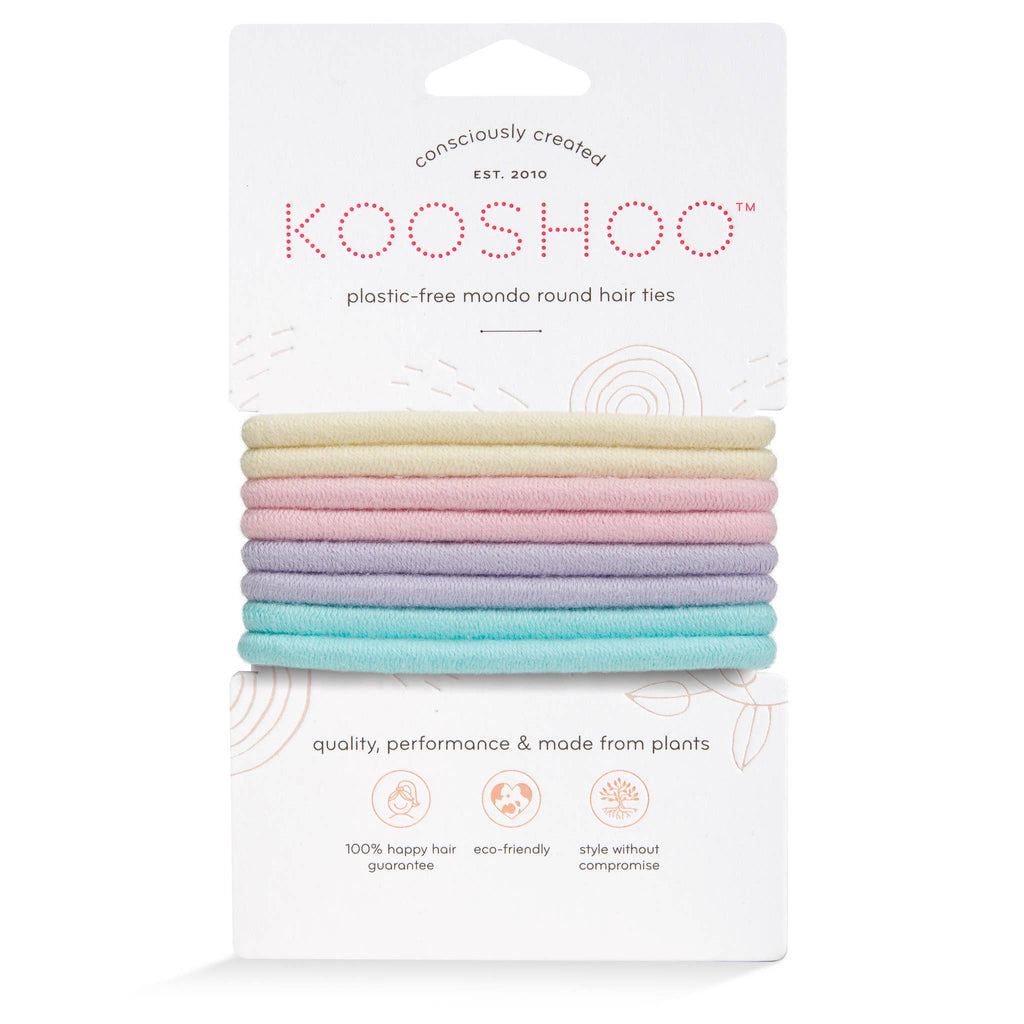 Plastic-free Round Hair Ties – Pastel Blooms 8-pack