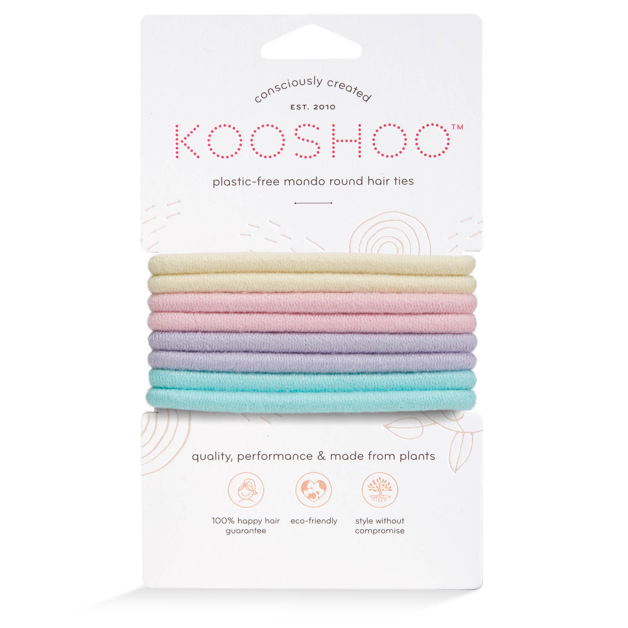 Plastic-free Round Hair Ties – Pastel Blooms 8-pack