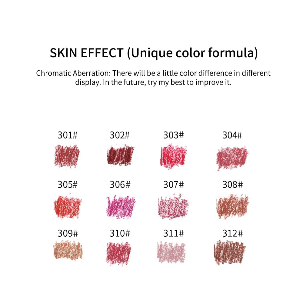 12 Colors Matte Lip Liner Set Long Lasting Waterproof Lip Liner Pencil Matte Velvet Lipstick Set Natural Soft High Pigmented Lip Makeup