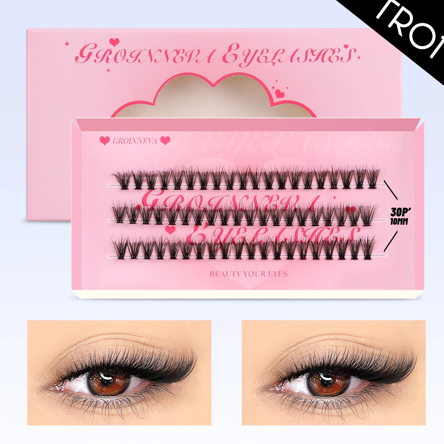 Eyelash Clusters Kit Large Capacity Wispy Individual Lashes Natural DIY Cluster Eyelash Extensions for Beginners