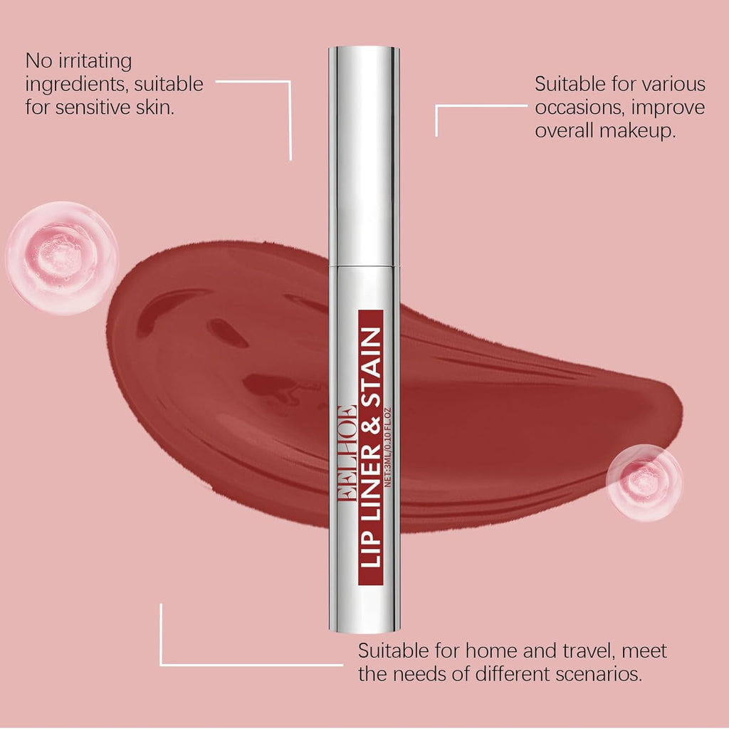 Peel off Lip Stain Tattoo Set, 3 Colors Peel off Lip Liner, Removable Lip Liner Set, Matte Finish Waterproof Lip Liner Pencil, Transfer-Proof Peel off Lip (3Colors/Set, B)