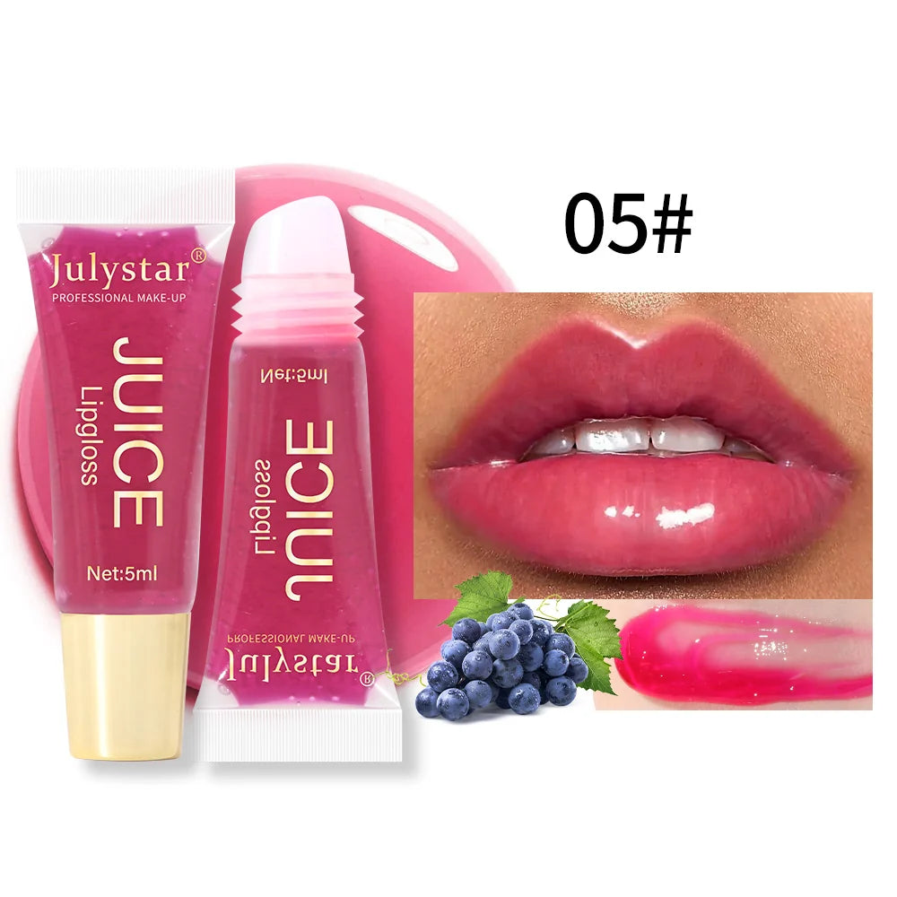 Fruit Flavor Glossy Lip Oil Natural Long Lasting Hydrating Plump Lip Gloss Moisturizing Shiny Watery Lip Tint