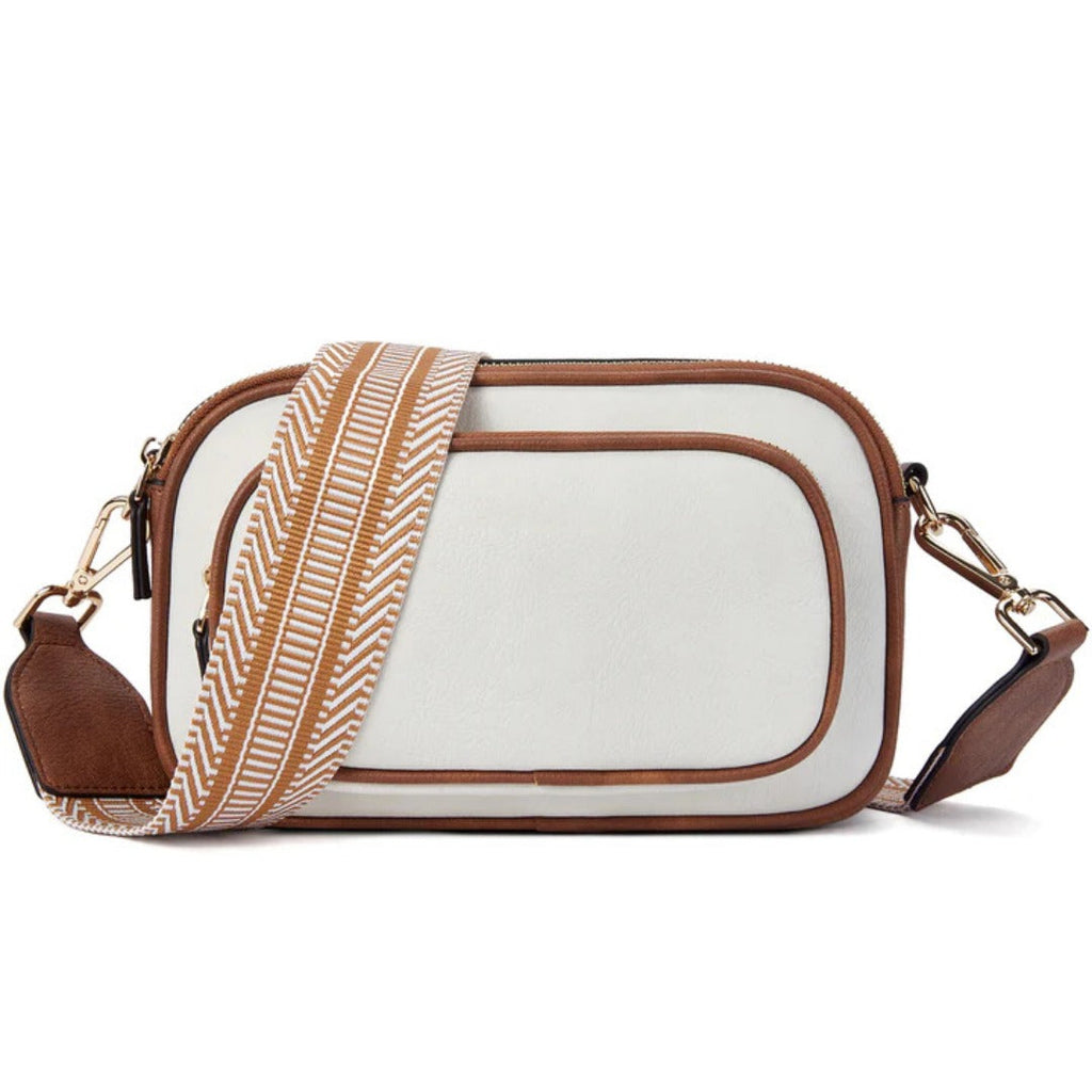 Embroidered Crossbody Bag – Vintage Ribbon Square Purse for Women