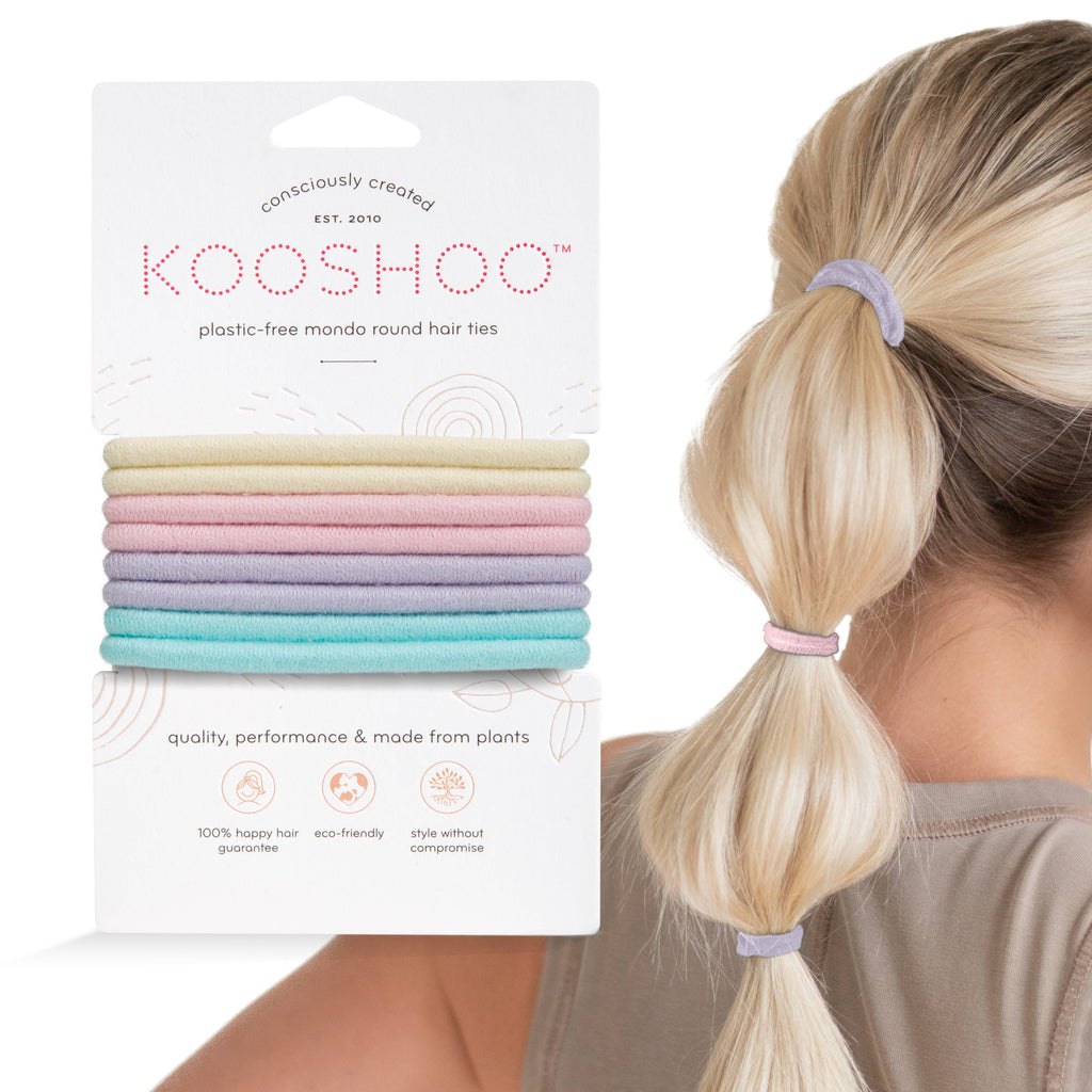 Plastic-free Round Hair Ties – Pastel Blooms 8-pack