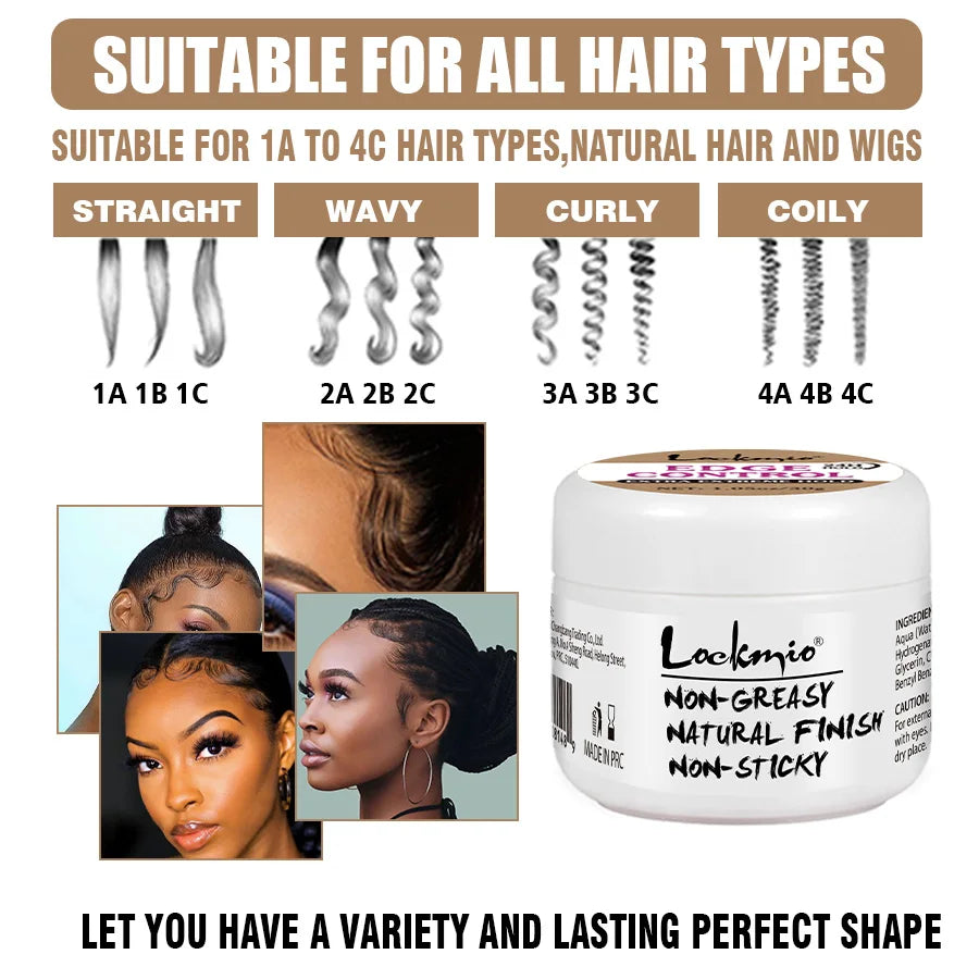 30G Baby Bangs Styling Gel Hair Pomade Edge Control Wax for Wigs Women 24 Hour Long Lasting Edges Control Hair Wax Cream