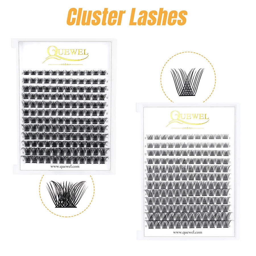 144Pcs DIY Cluster Lashes Segmented False Bundles Eyelashes DIY Individual Clusters Lash Extensions 12Lines C/D Lashes