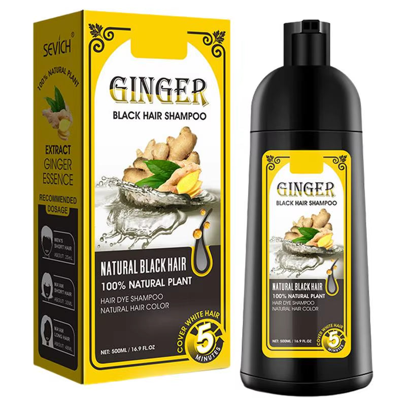 500Ml Herbal Hair Dye Black Hair Shampoo Black Hair Color Shampoo Black Hair Dye Covering White Hair Shampoo Ginger Shampoo