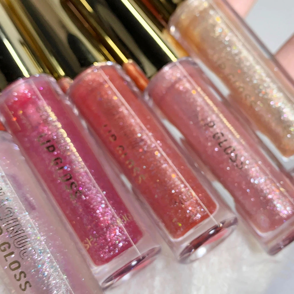 Moisturizing, Plump and Sparkling Lip Gloss, Water-Glossy Mirror Lip Glaze, Moisturizing and Moisturizing Lip Oil for Pouty Lips