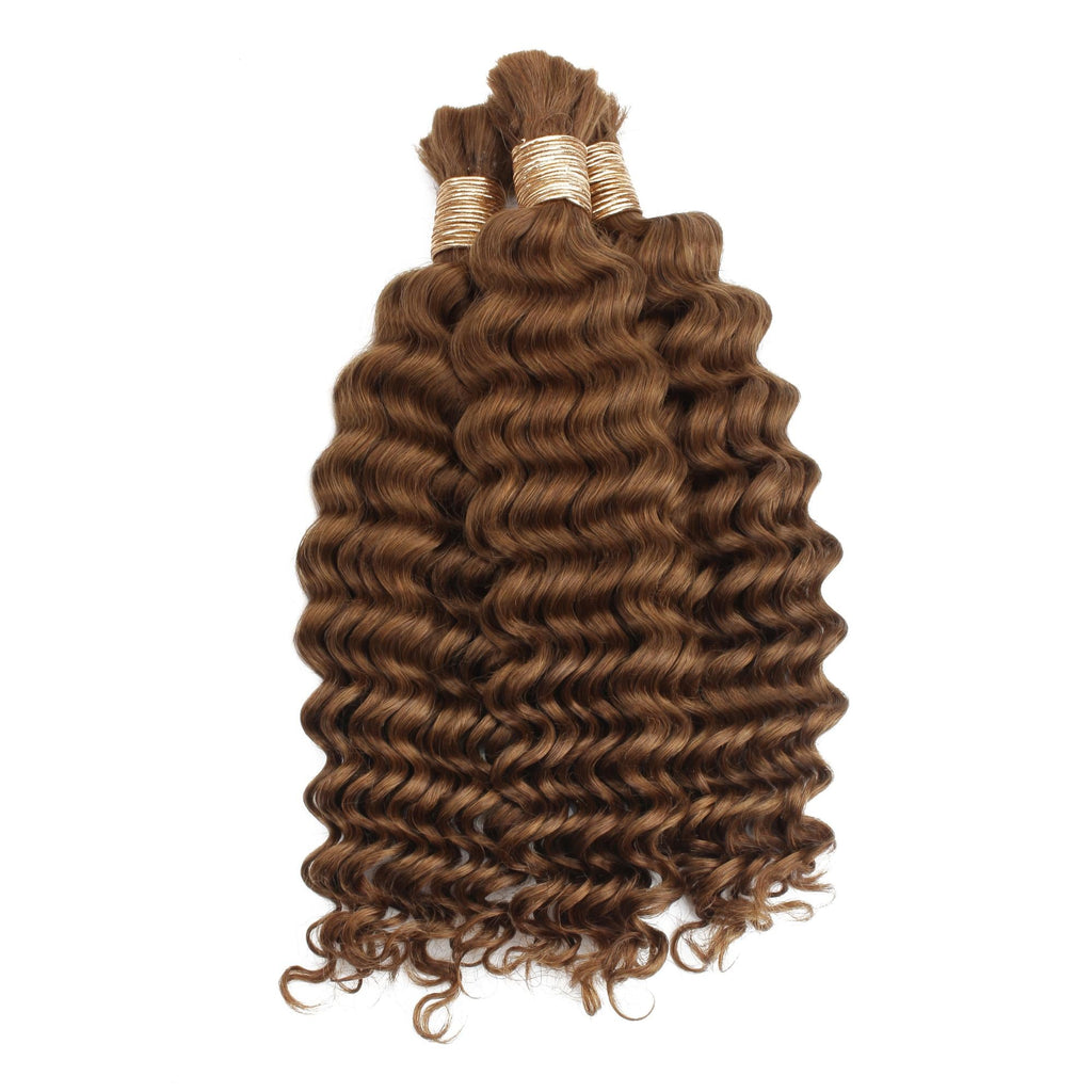 Auburn Deep Wave Bulk Human Braiding Hair