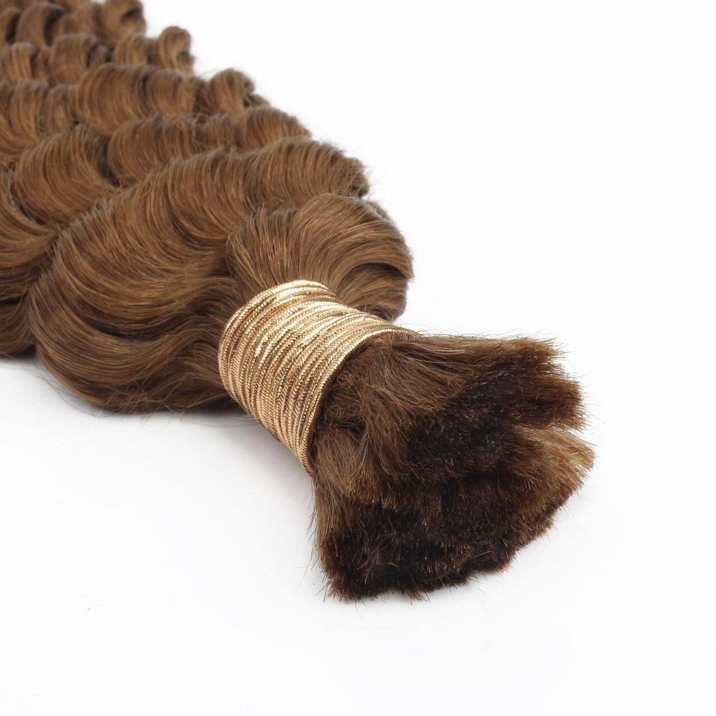 Auburn Deep Wave Bulk Human Braiding Hair