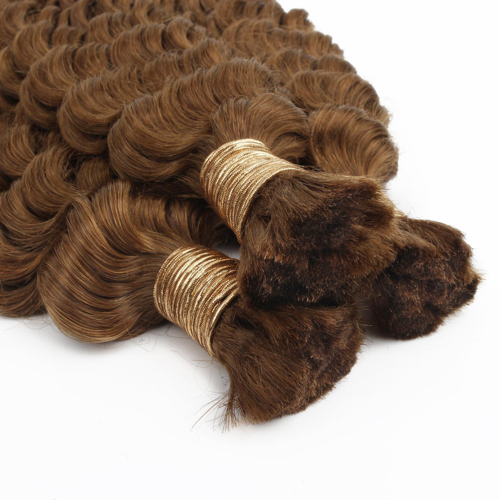 Auburn Deep Wave Bulk Human Braiding Hair