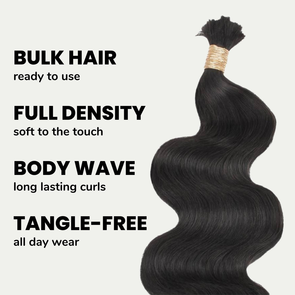 Body Wave Bulk 100% Human Braiding Hair