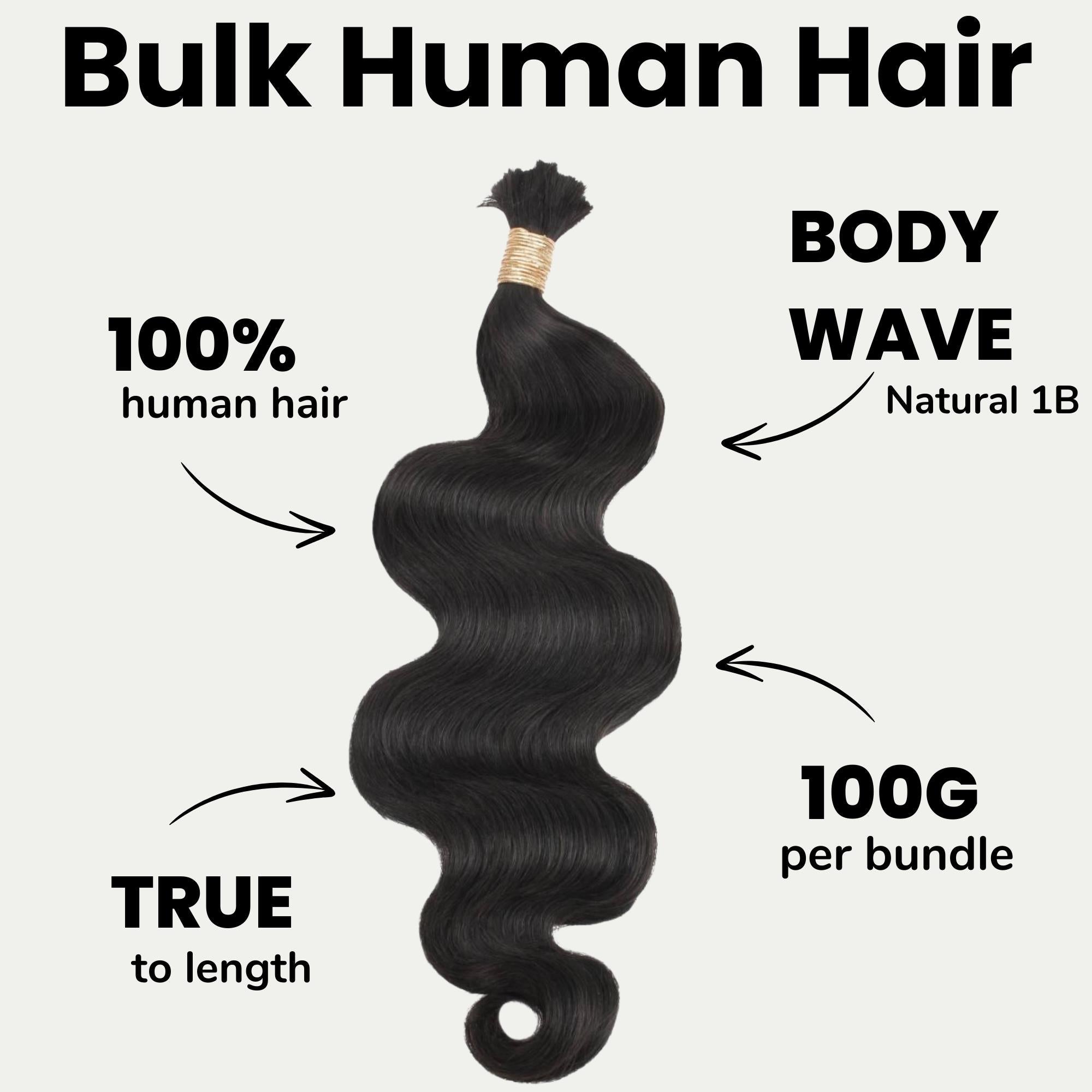 Body Wave Bulk 100% Human Braiding Hair