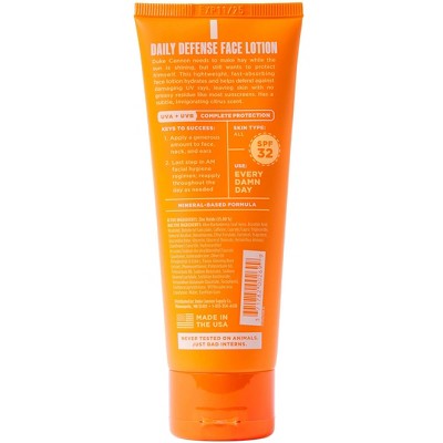 Duke Cannon Daily Defense Face Lotion SPF 32 Lightweight Daily SPF Moisturizer 3 fl oz - Imperfect Box