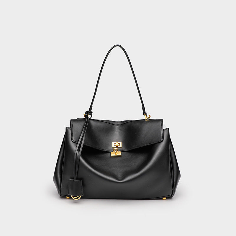 Genuine Leather Kelly Crossbody Bag – High-Grade Underarm Commuter Purse for Women