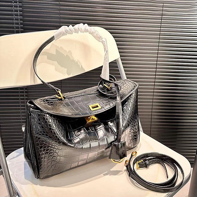 Genuine Leather Kelly Crossbody Bag – High-Grade Underarm Commuter Purse for Women