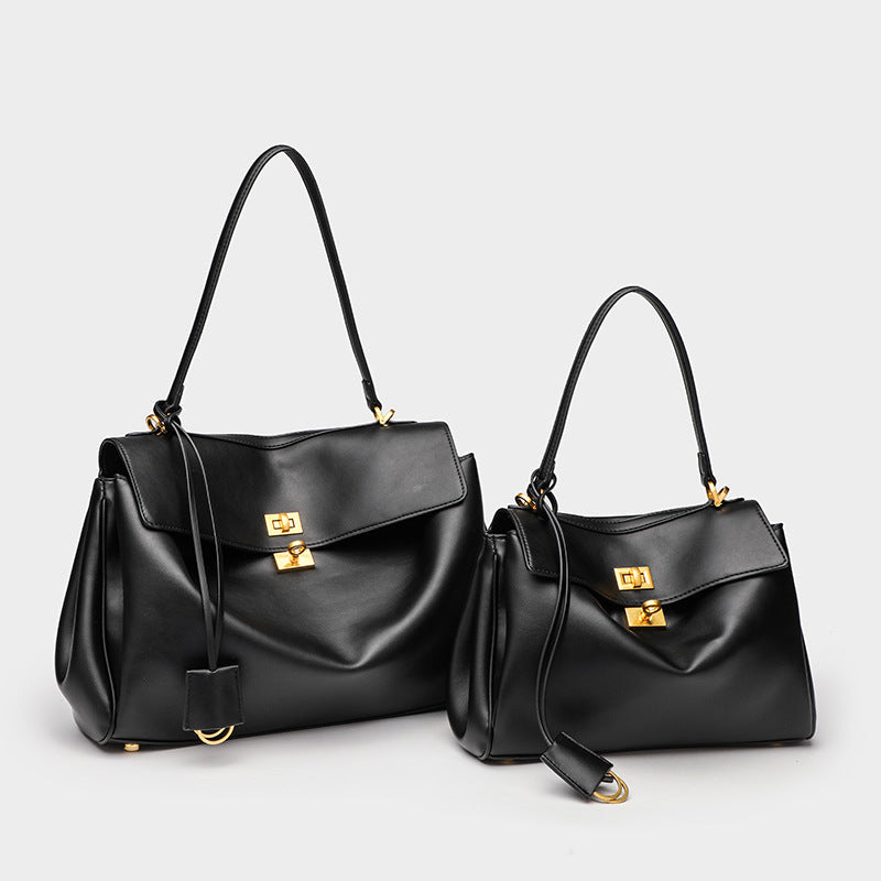 Genuine Leather Kelly Crossbody Bag – High-Grade Underarm Commuter Purse for Women
