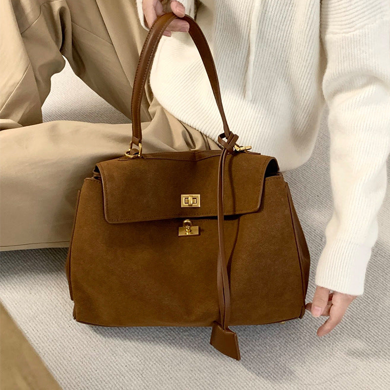 Genuine Leather Kelly Crossbody Bag – High-Grade Underarm Commuter Purse for Women