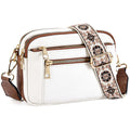 Triple Zip Crossbody Bag – Color Block PU Shoulder Bag for Women