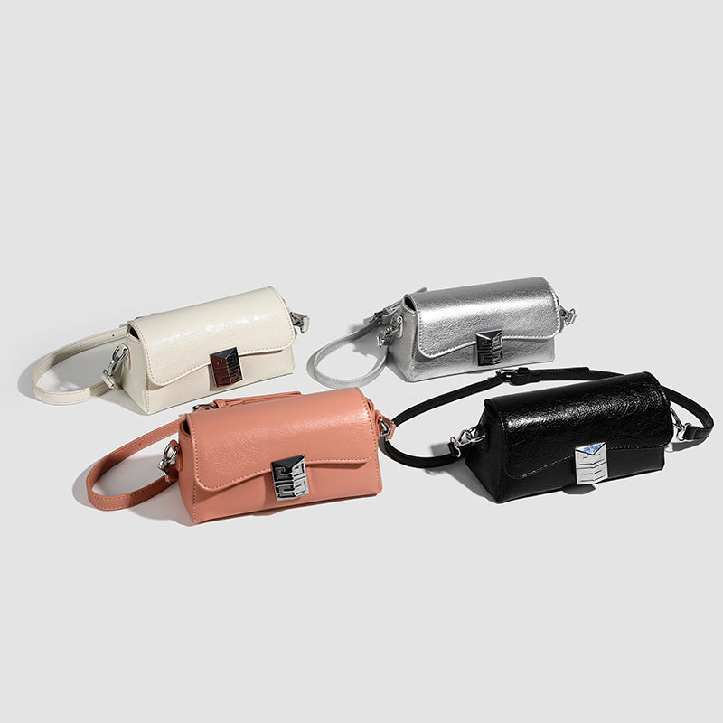 Small Retro Square Crossbody Bag – Metallic Shoulder Bag for Women