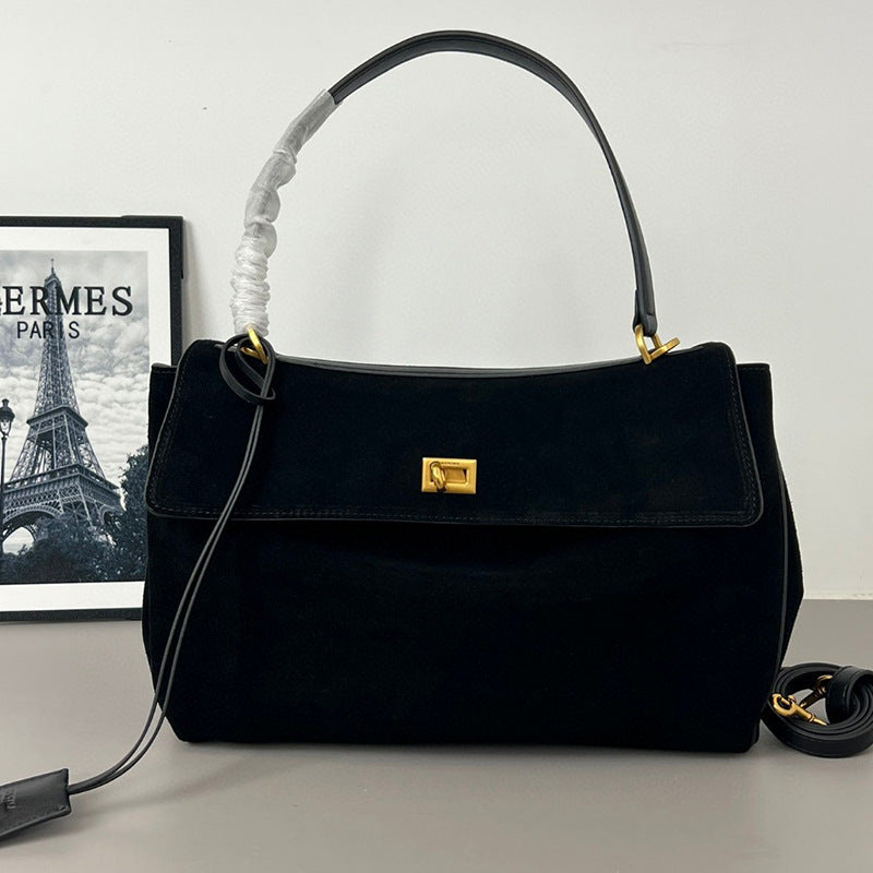 Genuine Leather Kelly Crossbody Bag – High-Grade Underarm Commuter Purse for Women