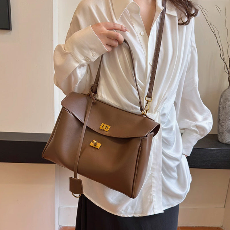 Genuine Leather Kelly Crossbody Bag – High-Grade Underarm Commuter Purse for Women