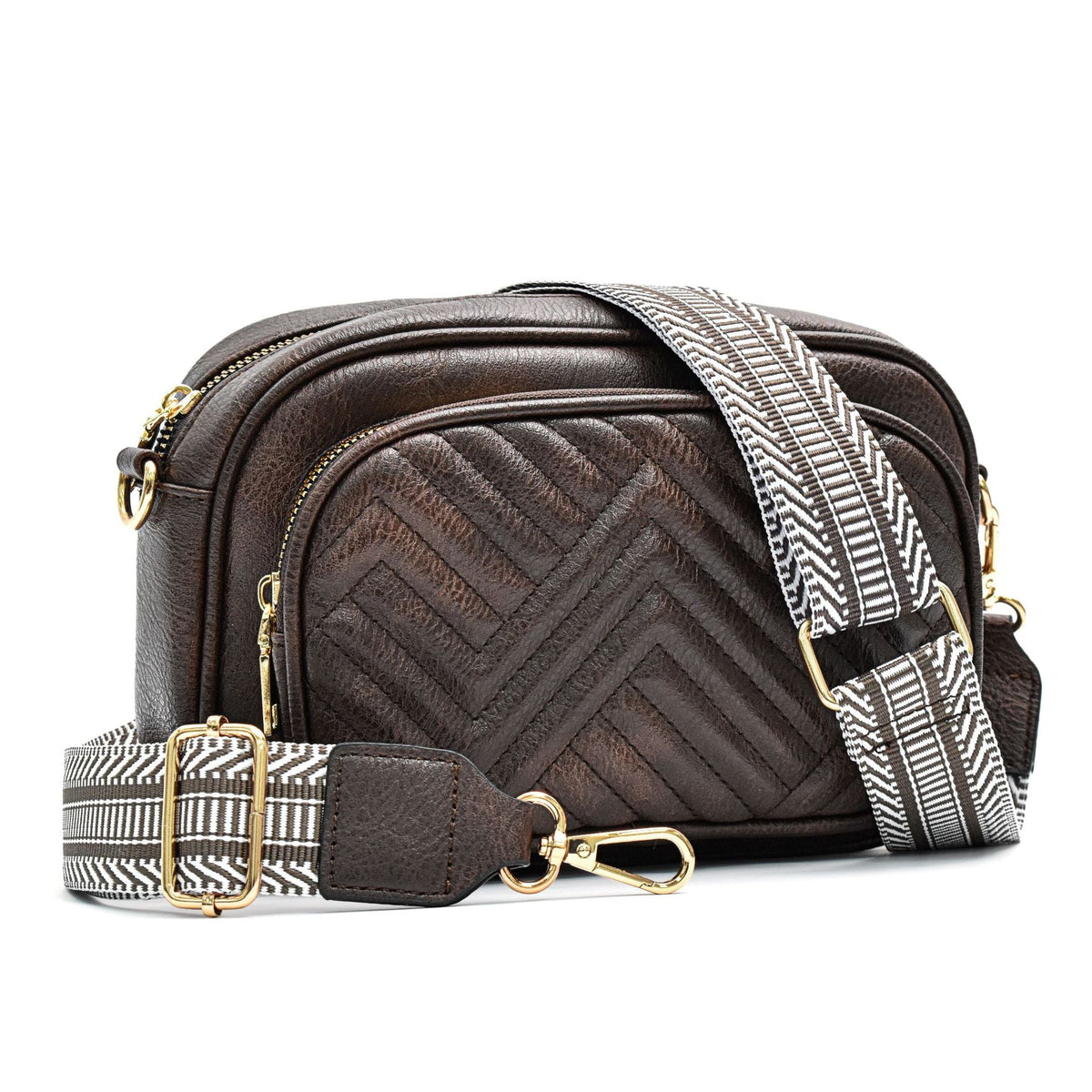 Embroidered Crossbody Bag – Vintage Ribbon Square Purse for Women
