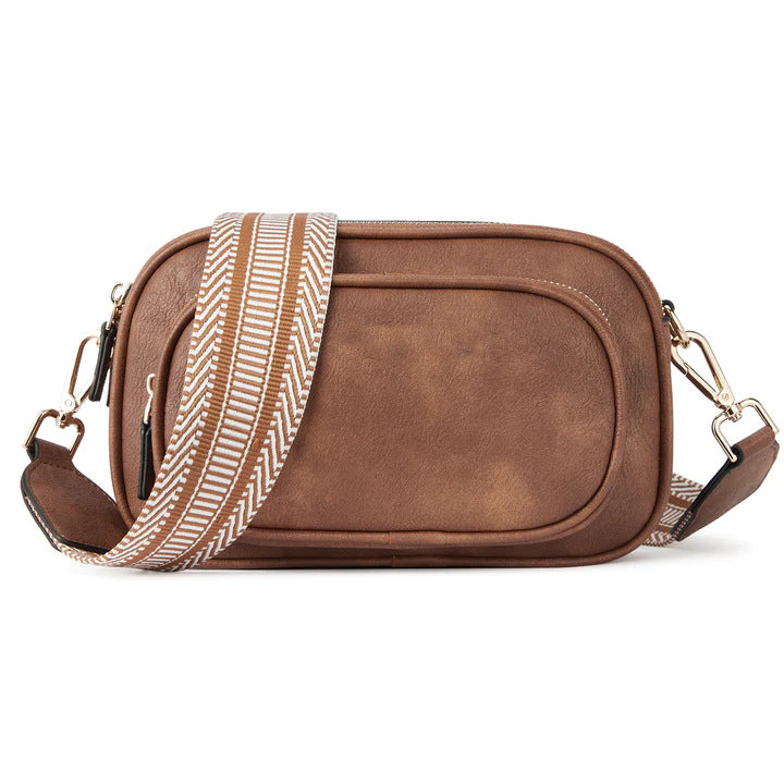 Embroidered Crossbody Bag – Vintage Ribbon Square Purse for Women