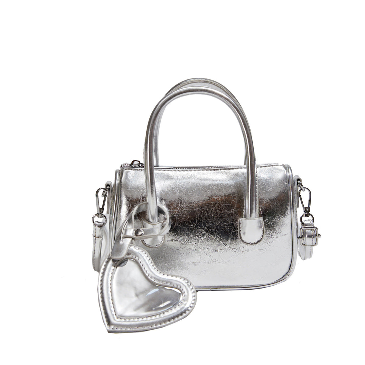 Mini Silver Tote Bag – Women's Crossbody Shoulder Purse