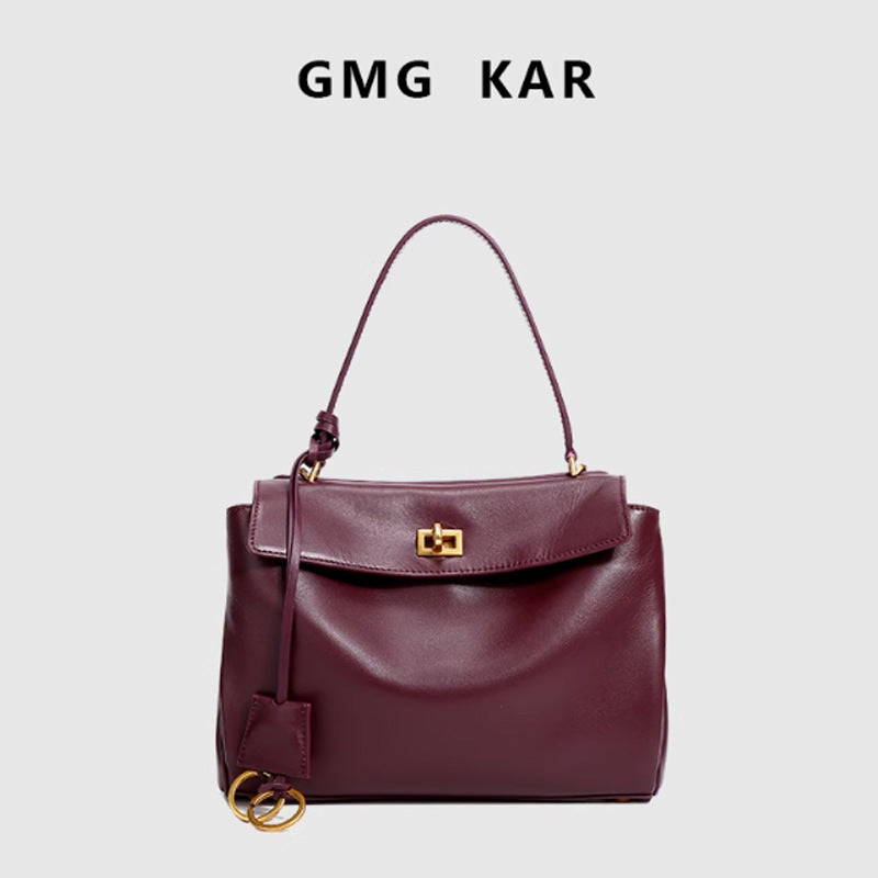 Genuine Leather Kelly Crossbody Bag – High-Grade Underarm Commuter Purse for Women