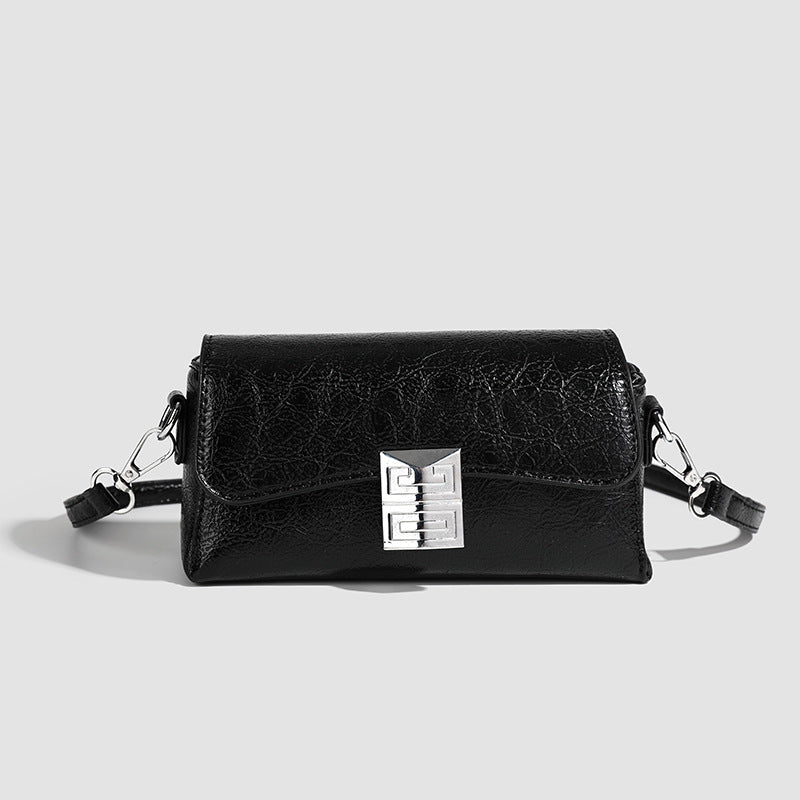 Small Retro Square Crossbody Bag – Metallic Shoulder Bag for Women