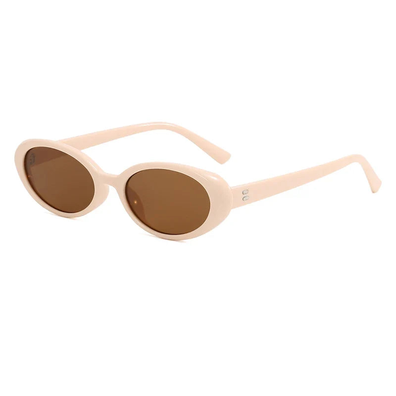 Small Oval Rivet Sunglasses – Retro UV400 Shades for Women & Men