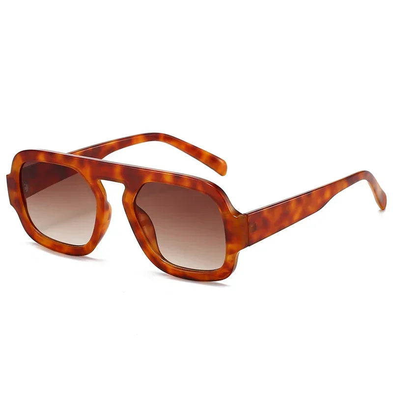 JNPCXI Retro Square Sunglasses – Gradient UV400 Punk Shades for Women & Men